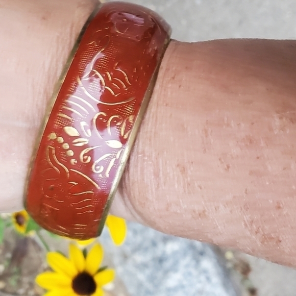 Vintage enamel bangle - Picture 6 of 7